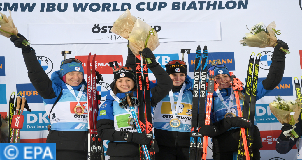 Biathlon – dames: La France remporte le relais d’Ostersund
