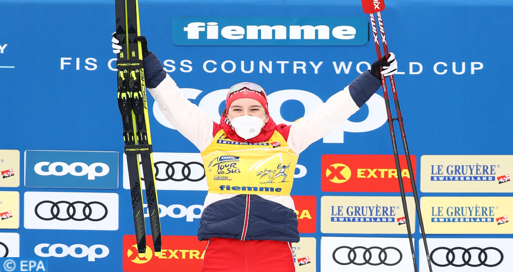 Natalia Nepryaeva, première Russe à remporter le Tour de ski
