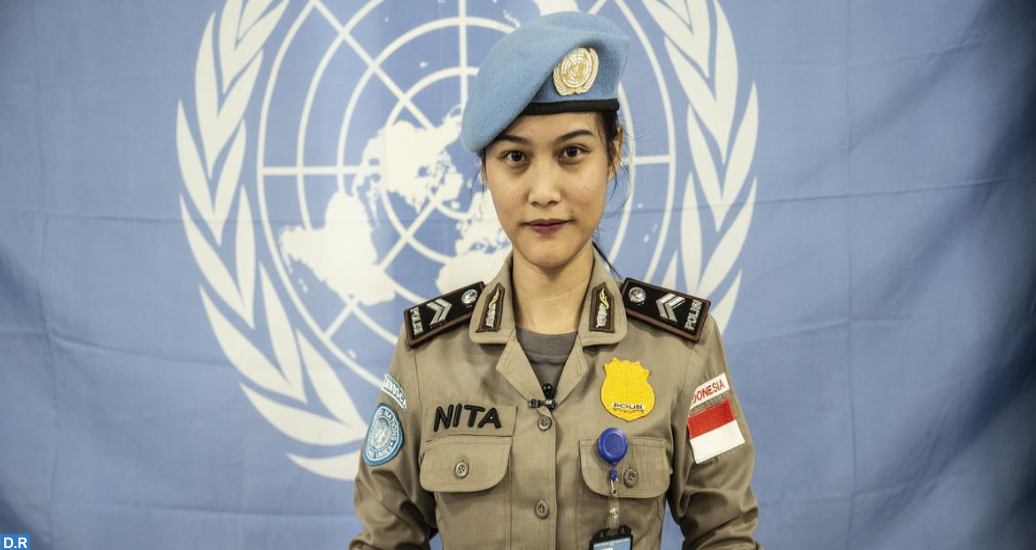 Une casque bleu indonésienne servant en RCA, femme policière de l’année de l’ONU